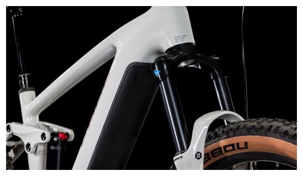 VTT Électrique Tout-Suspendu Cube Stereo Hybrid One44 Pro 800 Shimano Cues 11V 800 Wh 29'' Blanc Cotton Gris 2025 – Image 8