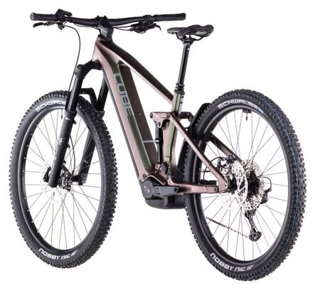 VTT Électrique Tout-Suspendu Cube Stereo Hybrid One44 EXC 800 Shimano Deore XT 12V 800 Wh 29'' Vert Orange Stellar Shiftiris 2025 – Image 5