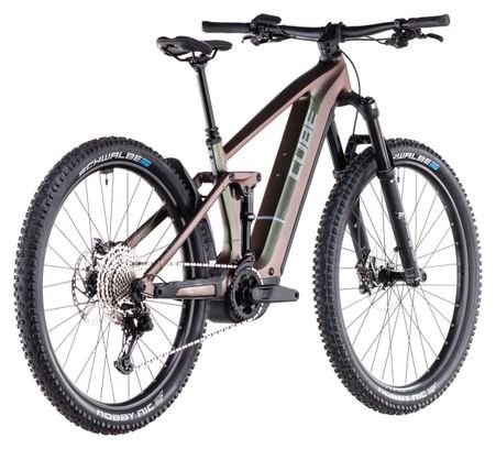 VTT Électrique Tout-Suspendu Cube Stereo Hybrid One44 EXC 800 Shimano Deore XT 12V 800 Wh 29'' Vert Orange Stellar Shiftiris 2025 – Image 6