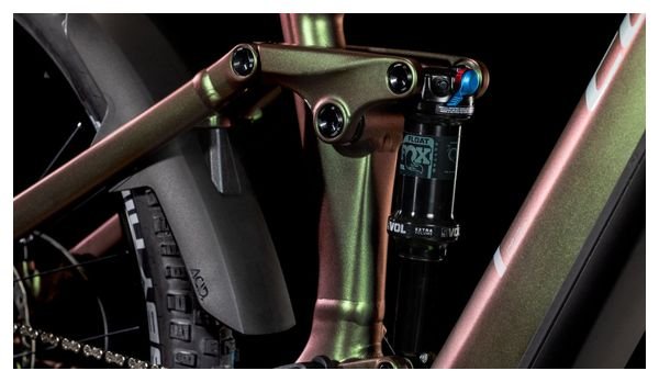 VTT Électrique Tout-Suspendu Cube Stereo Hybrid One44 EXC 800 Shimano Deore XT 12V 800 Wh 29'' Vert Orange Stellar Shiftiris 2025 – Image 9