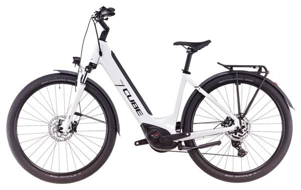 VTC Électrique Cube Touring Hybrid One 625 Easy Entry Shimano Cues 9V 625 Wh 700 mm Blanc Cotton Gris 2025 – Image 4