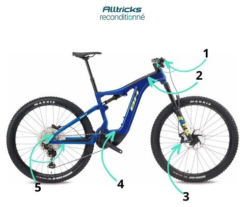 Produit Reconditionné - VTT Electrique Tout-Suspendu Bh Bikes Atomx Lynx Carbon Pro 9.7 Shimano Deore XT 12V 720 Wh 29'' Bleu/Jaune 2022 – Image 7